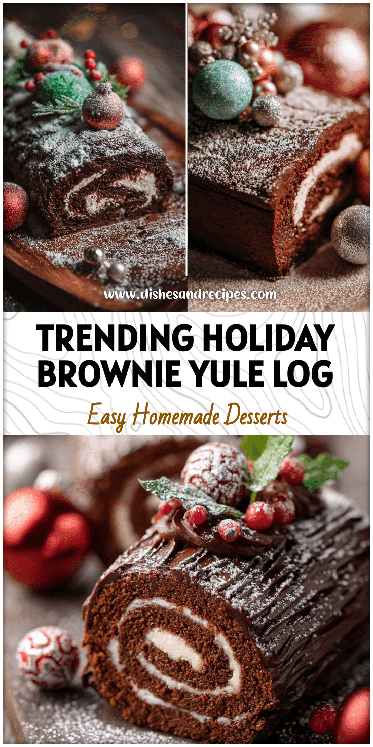 Festive Brownie Yule Log – TikTok Worthy Christmas Dessert Idea!